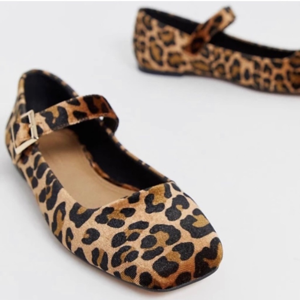 ASOS Square Toe Leopard Maryjane Flats (SOLD OUT)